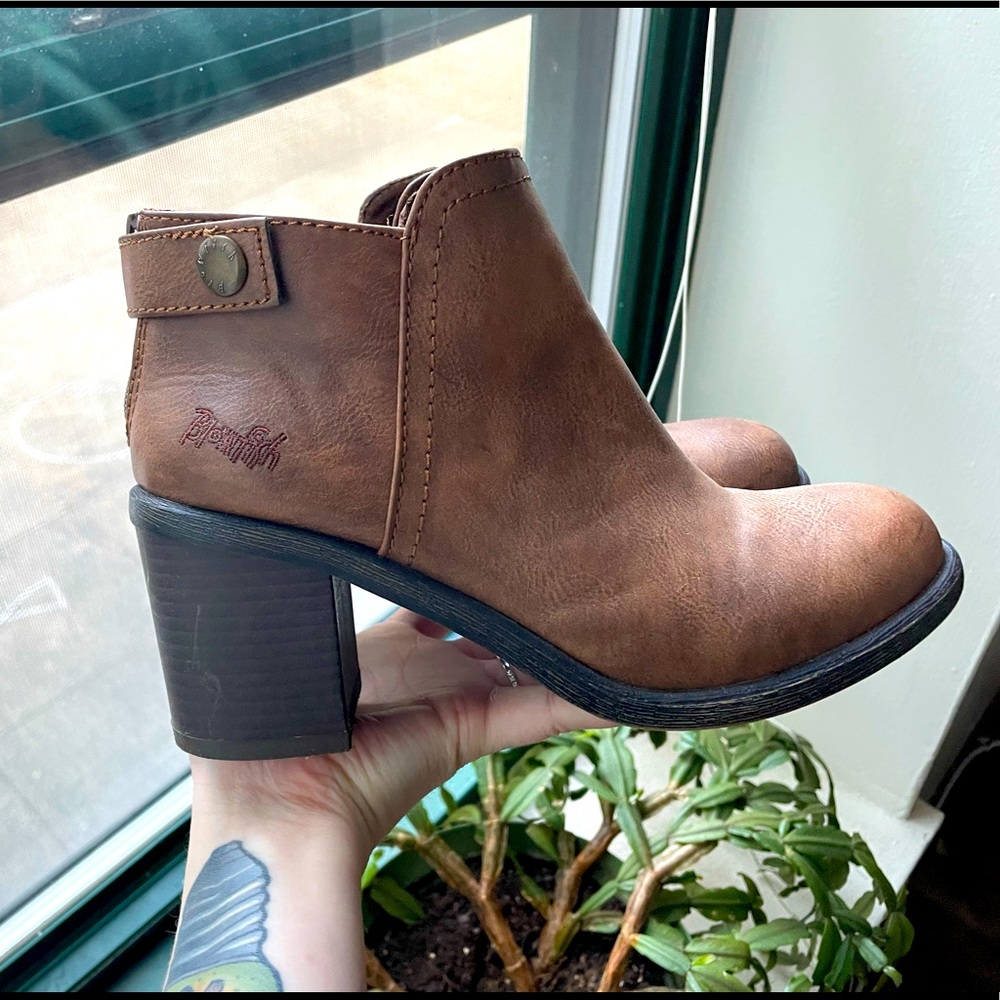 Blowfish Tan Heeled Ankle Boots